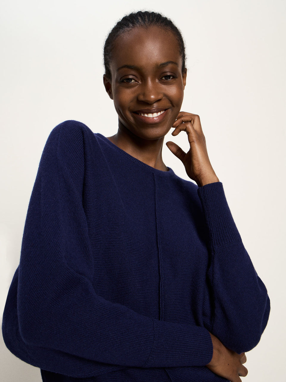 FLEDERMAUS PULLOVER (GOTS) - aus Bio-Schurwolle und Bio-Baumwolle - purple blue melange