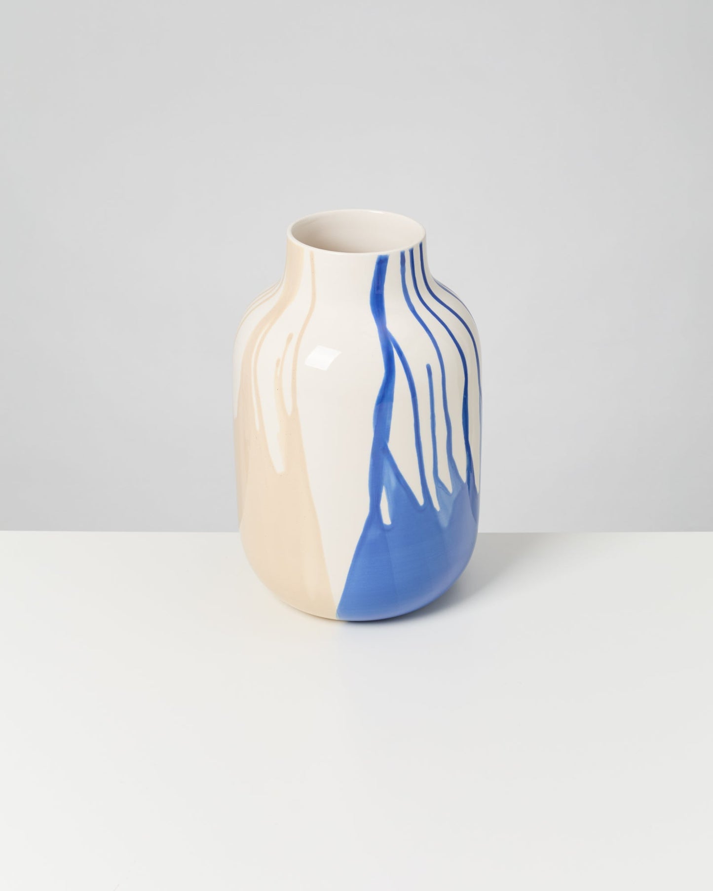 Vase Nuno L sand blau drip