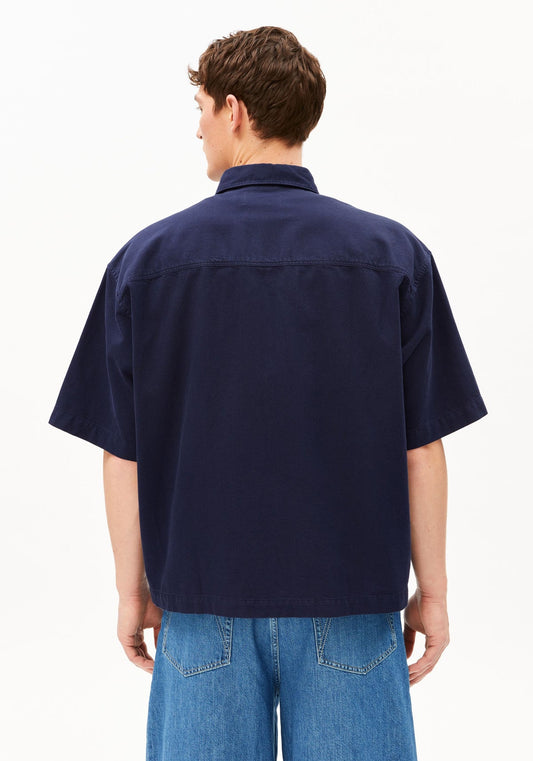 Shortsleeve Shirt COTTON LINO - tinted navy