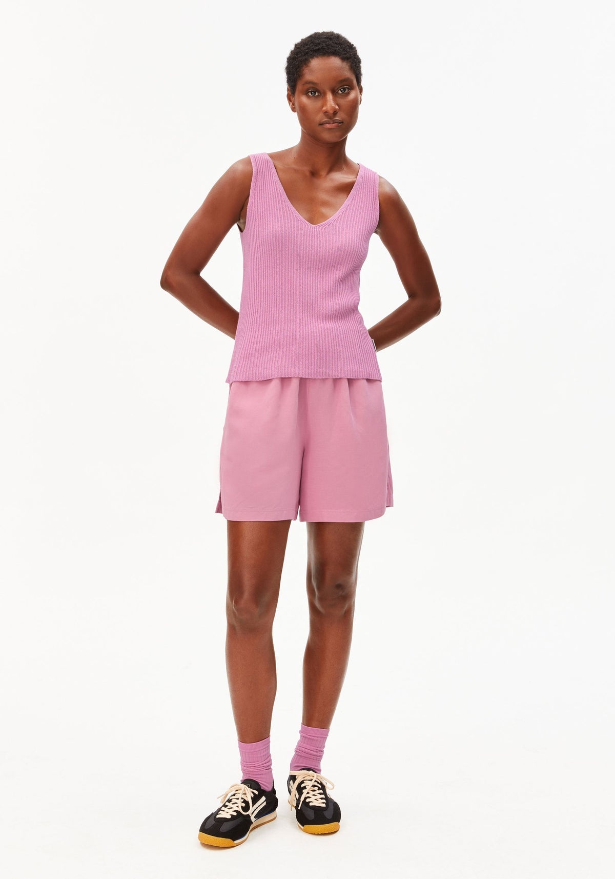 Stricktop LEINEN-MIX - washed berry