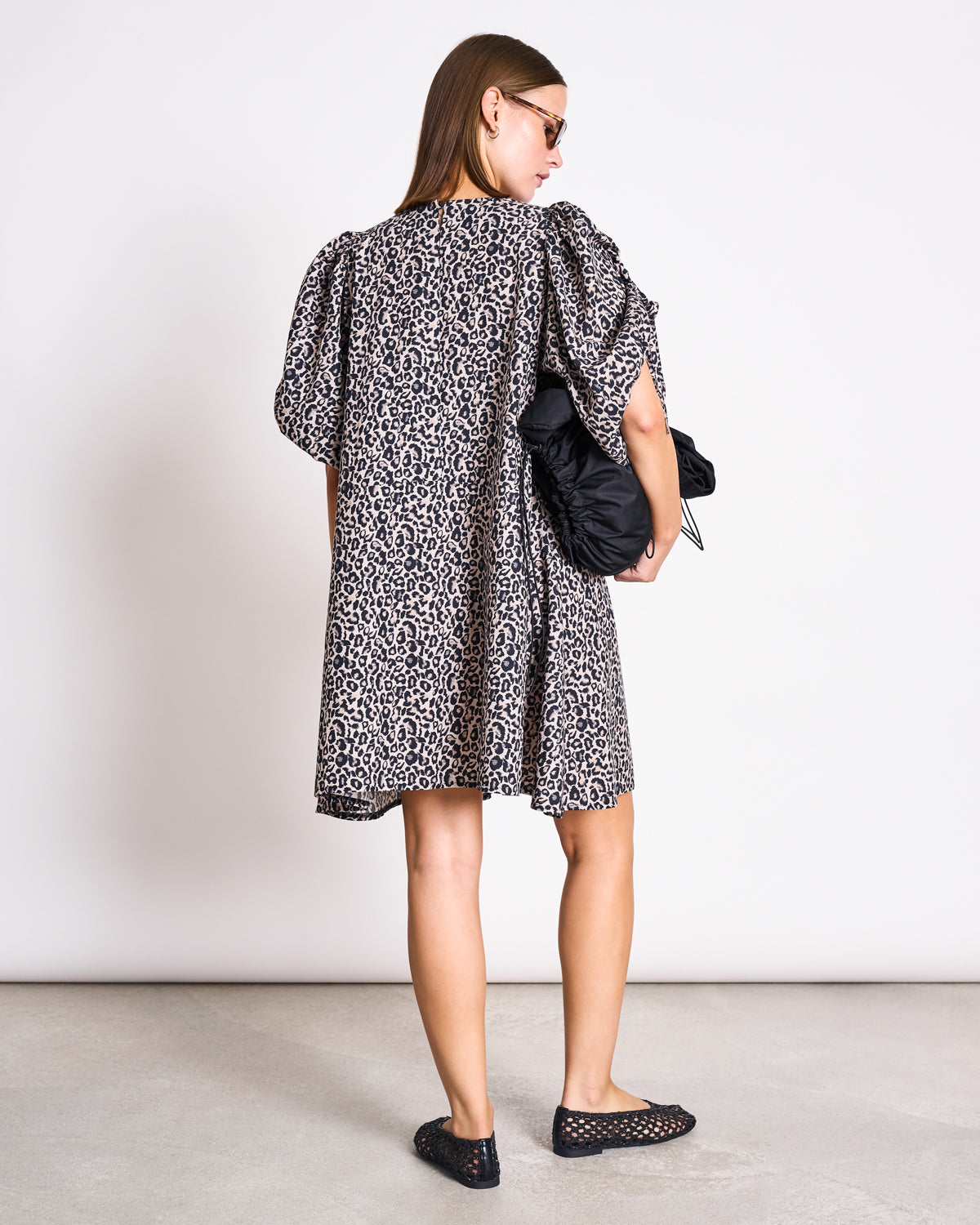 COTTON MINI DRESS MALUS - lep print