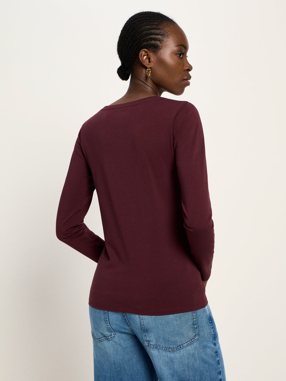 LANGARMSHIRT (GOTS) - bordeaux