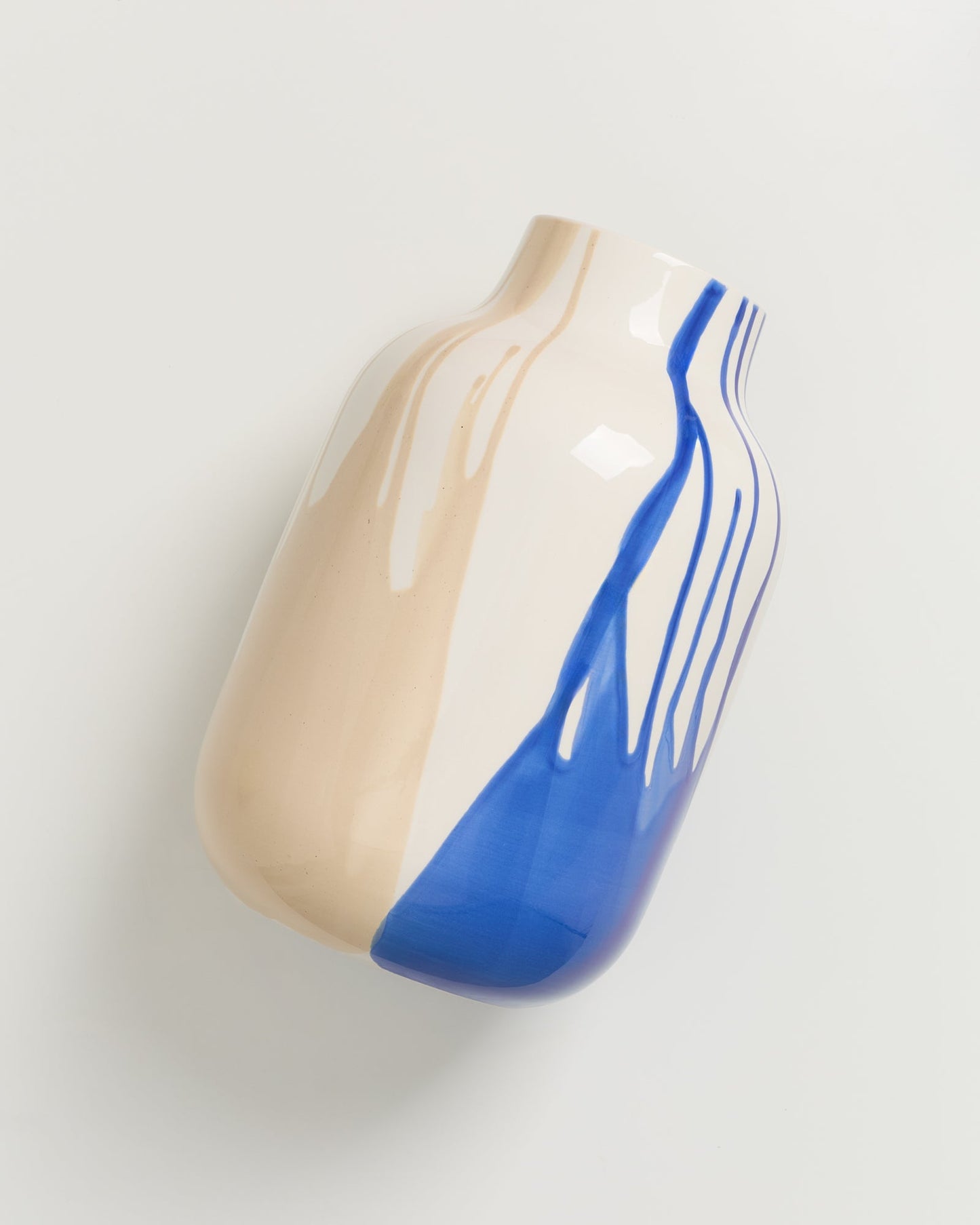 Vase Nuno L sand blau drip