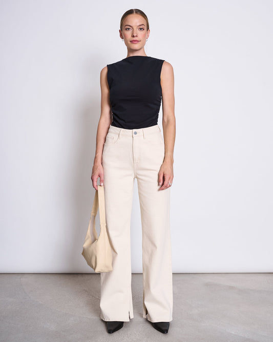 RUFFLE TOP RAFO (GOTS) - black