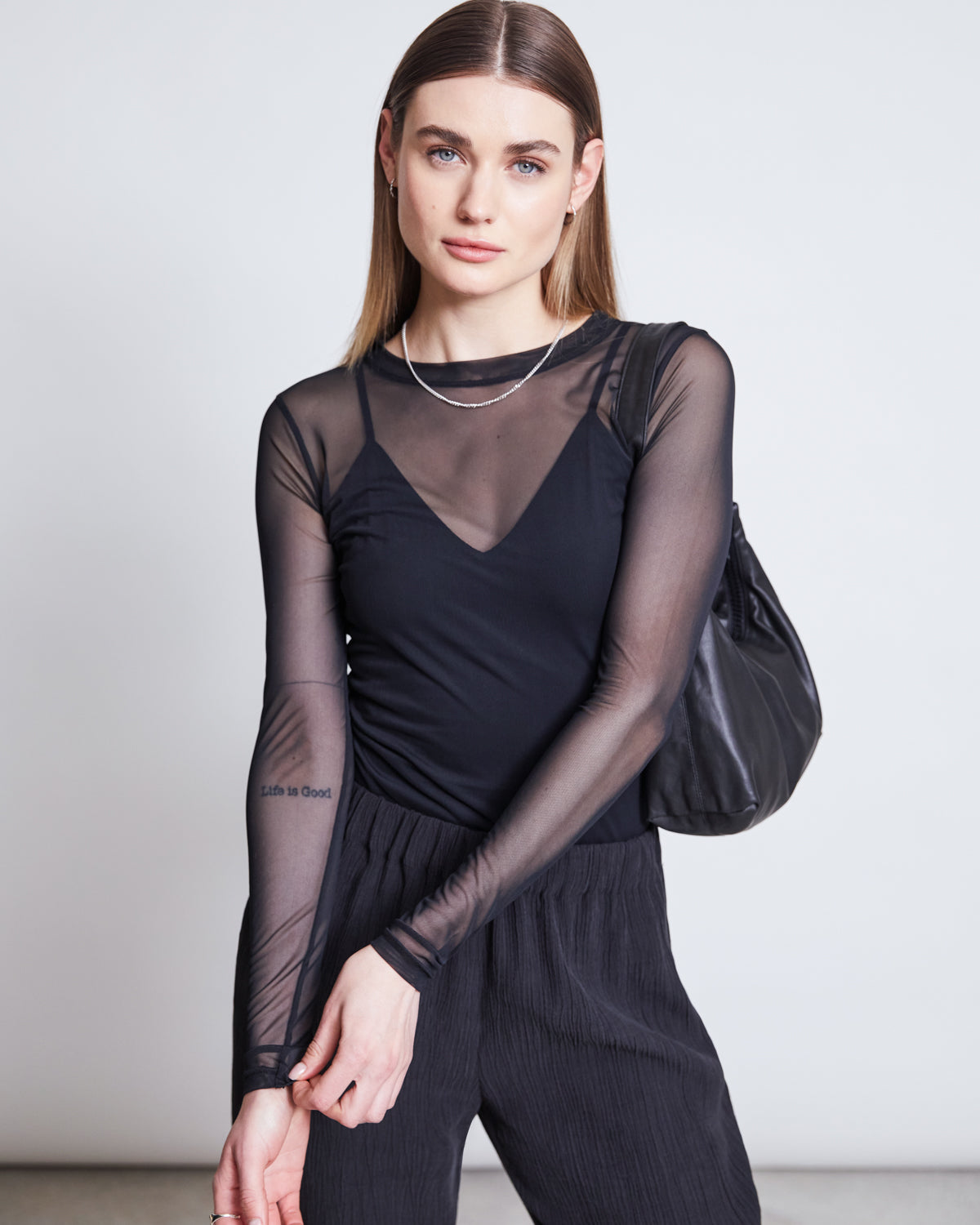 MESH LONGSLEEVE DORA - black