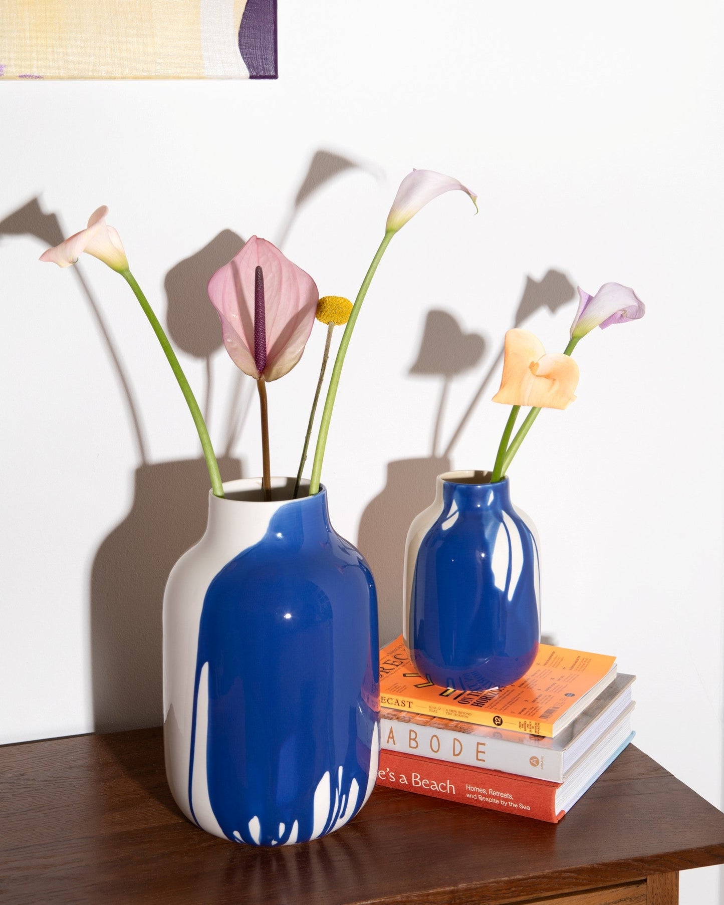 Vase Nuno L sand blau drip