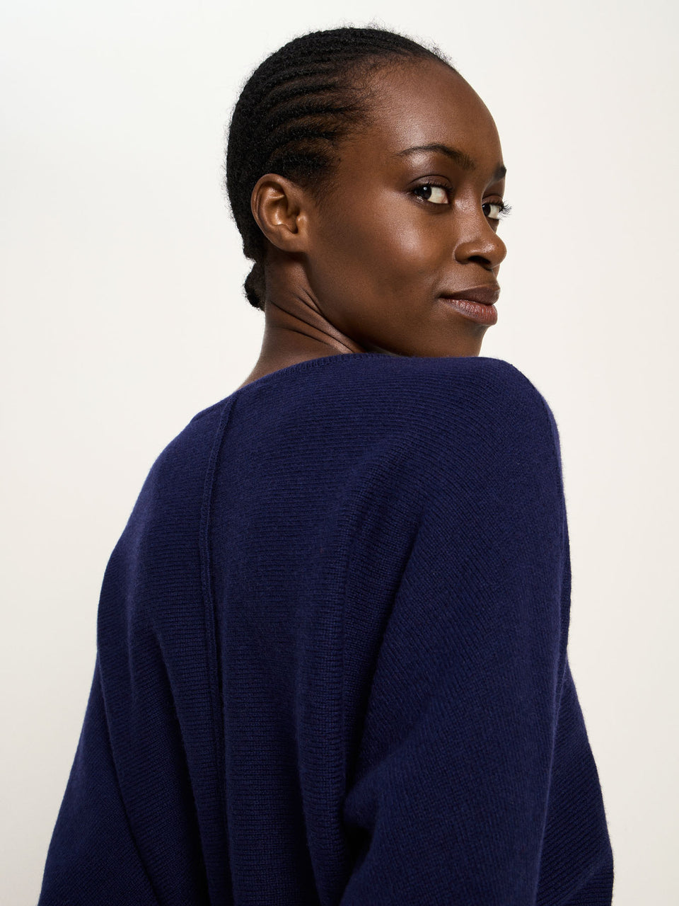 FLEDERMAUS PULLOVER (GOTS) - aus Bio-Schurwolle und Bio-Baumwolle - purple blue melange