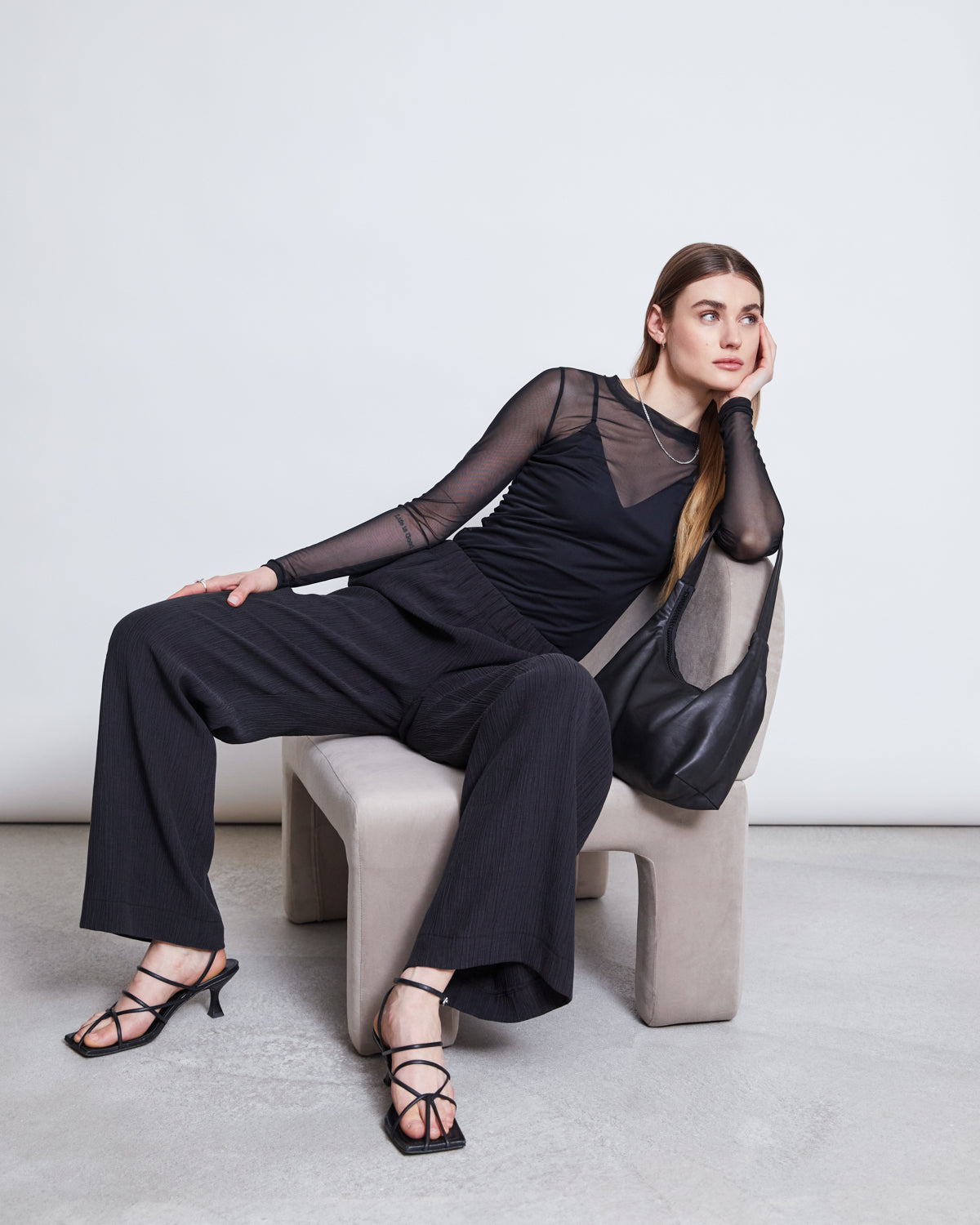MESH LONGSLEEVE DORA - black