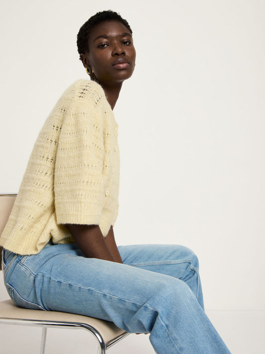 STRICKJACKE 3/4 Arm mit Ajour - aus Alpakawolle und Schurwolle