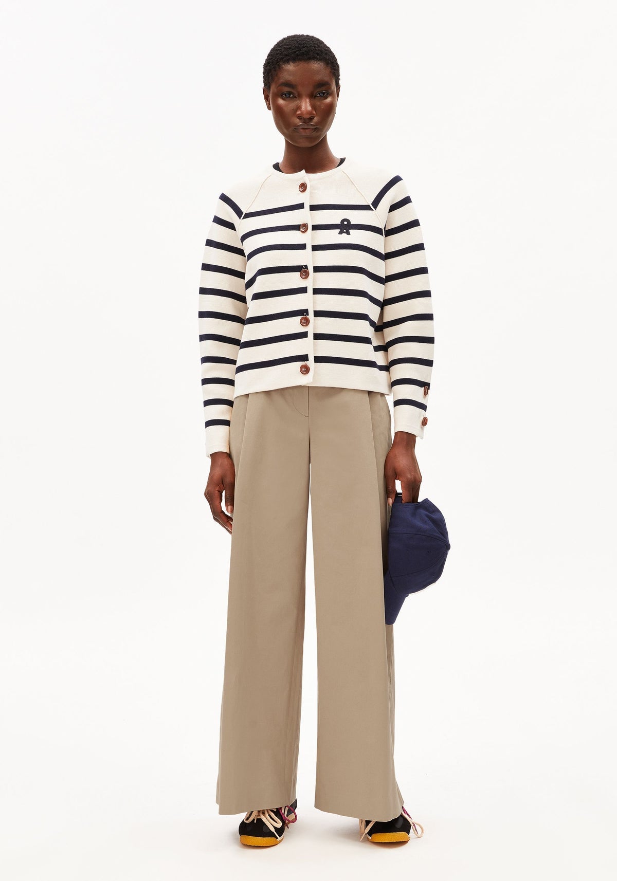 Strickjacke PLACED STRIPE KNIT CARDIGAN