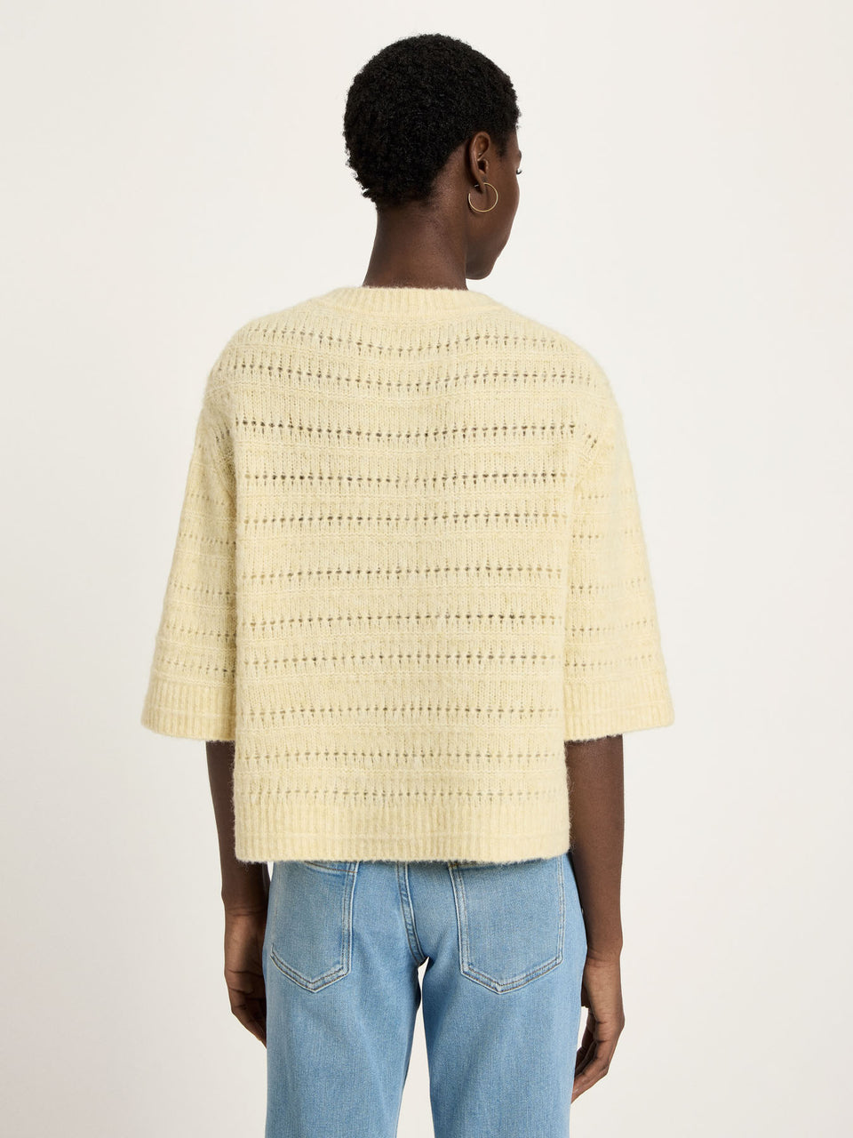 STRICKJACKE 3/4 Arm mit Ajour - aus Alpakawolle und Schurwolle