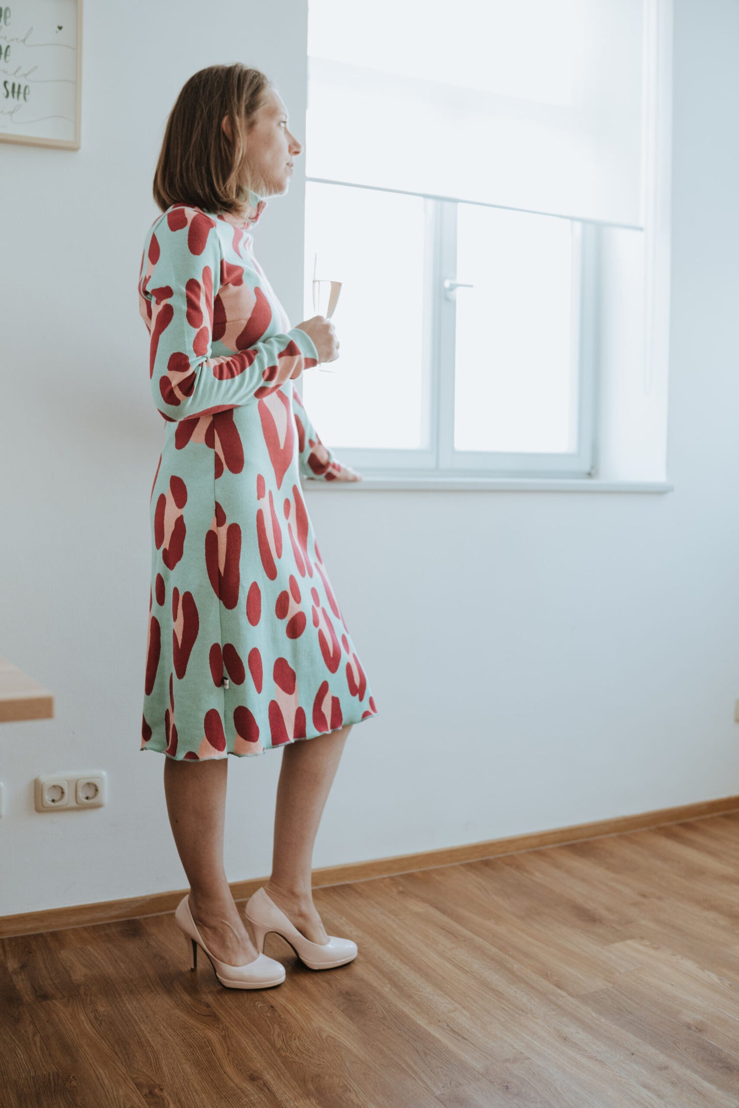 Rollkragenkleid Leoprint