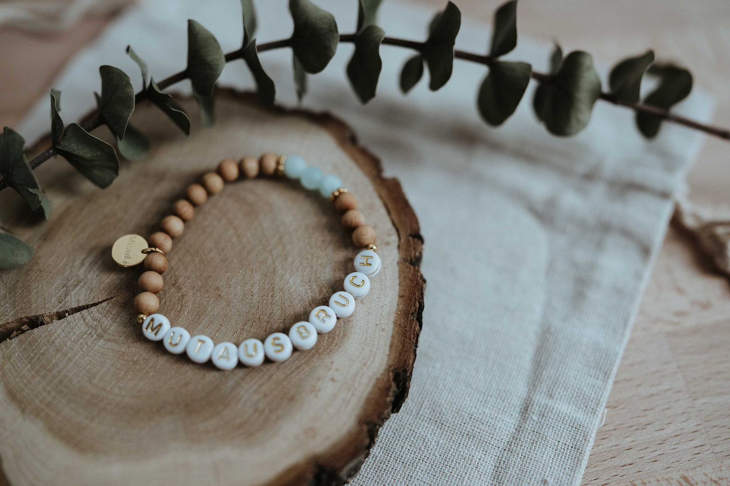 Mutausbruch Sandelholz Affirmations-Armkettchen