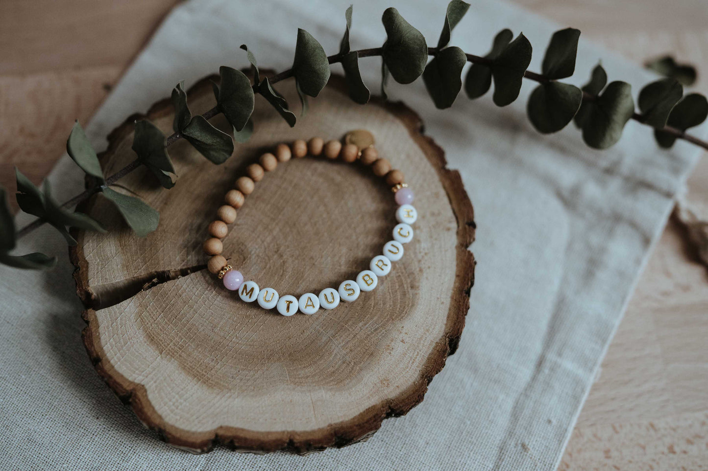 Mutausbruch Sandelholz Affirmations-Armkettchen