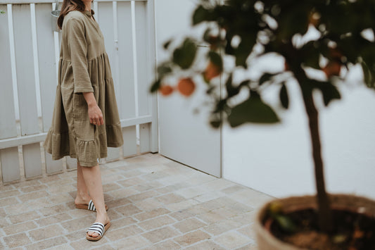 Oversized Midikleid im Boho-Chic, aus Musselin in diversen Farben