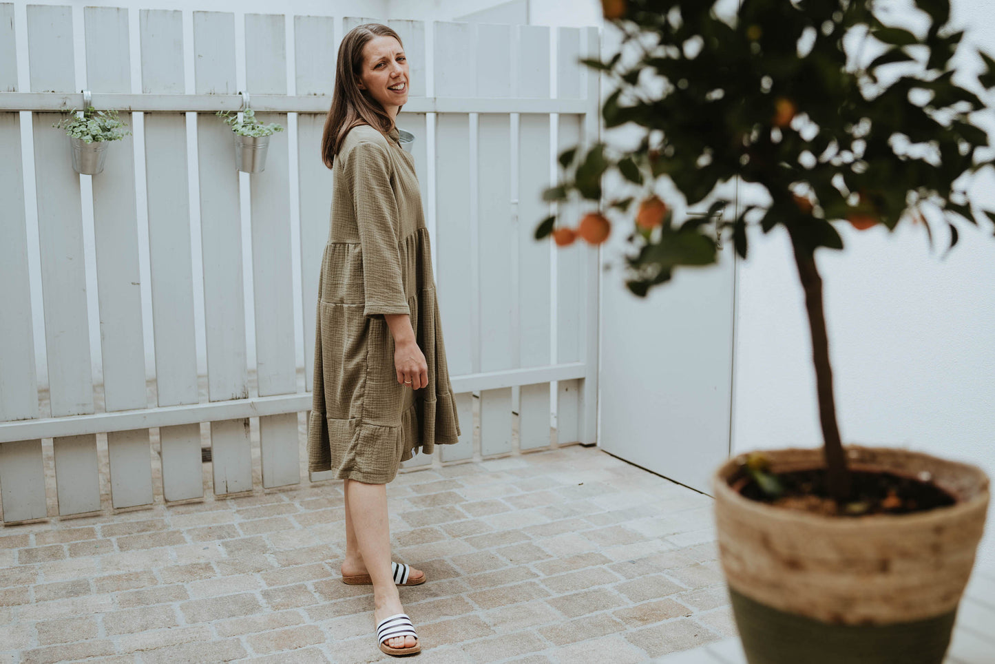 Oversized Midikleid im Boho-Chic, aus Musselin in diversen Farben