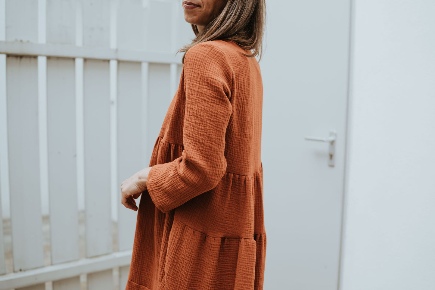 Oversized Midikleid im Boho-Chic, aus Musselin in diversen Farben