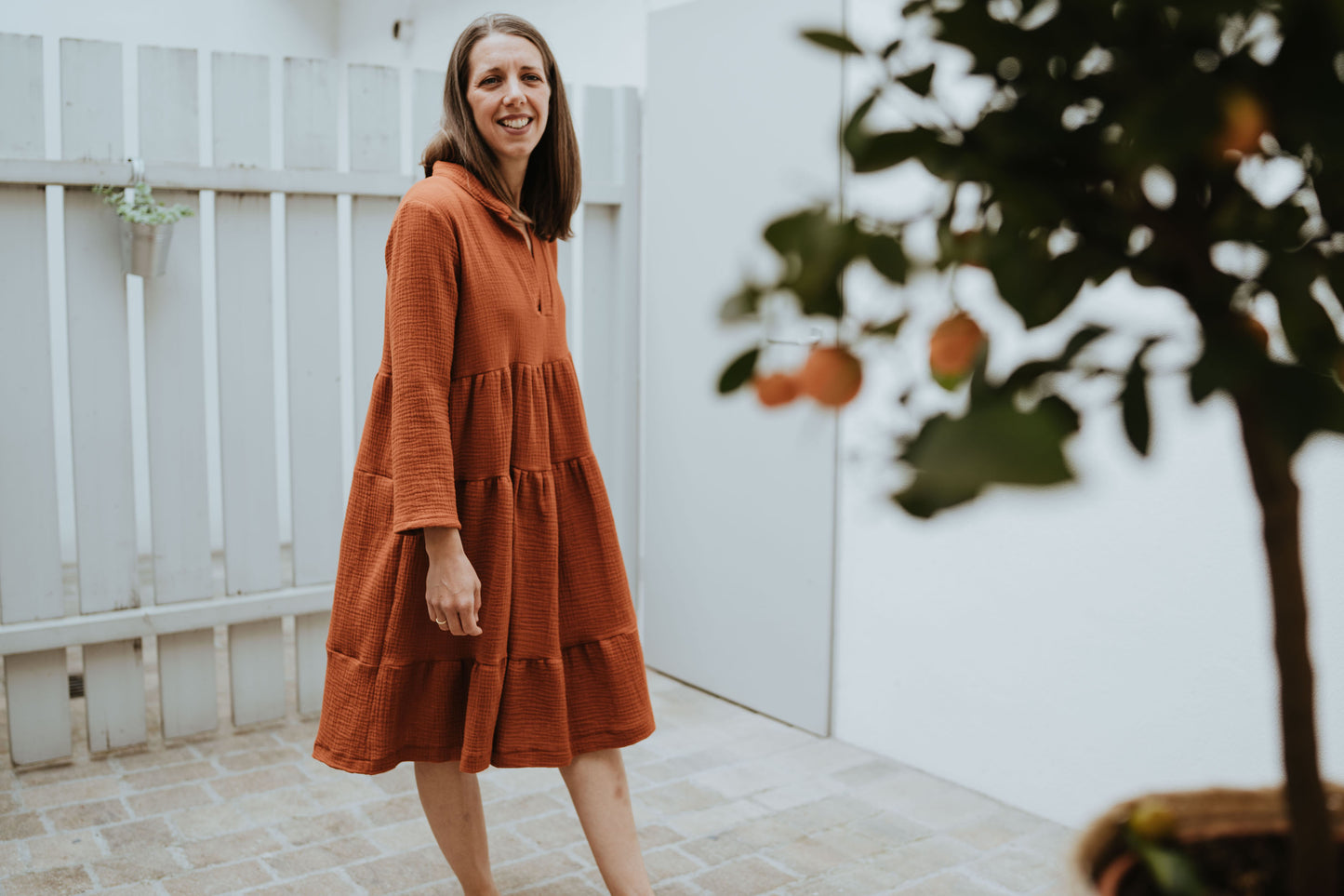 Oversized Midikleid im Boho-Chic, aus Musselin in diversen Farben