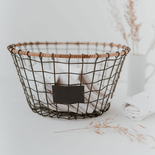 Drahtkorb rund groß 25 x 15 cm