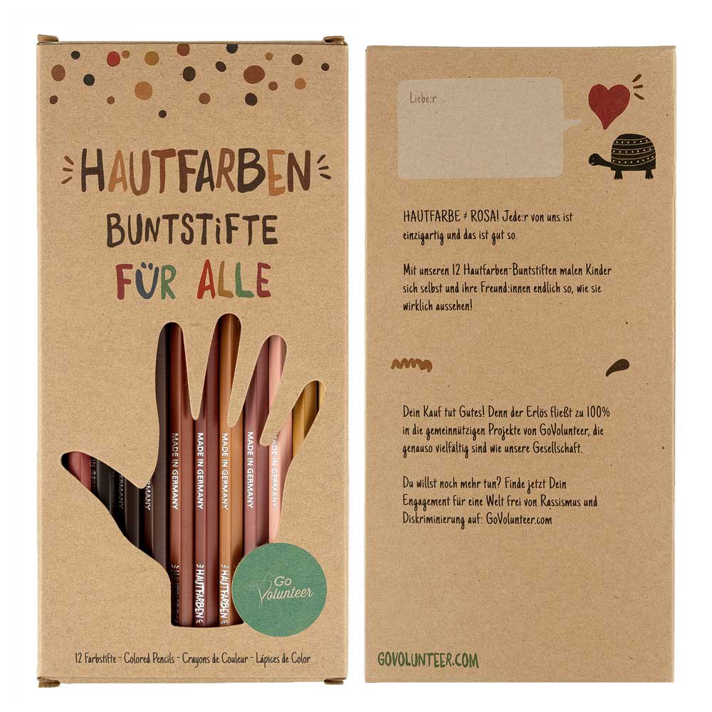 12 Hautfarben-Buntstifte