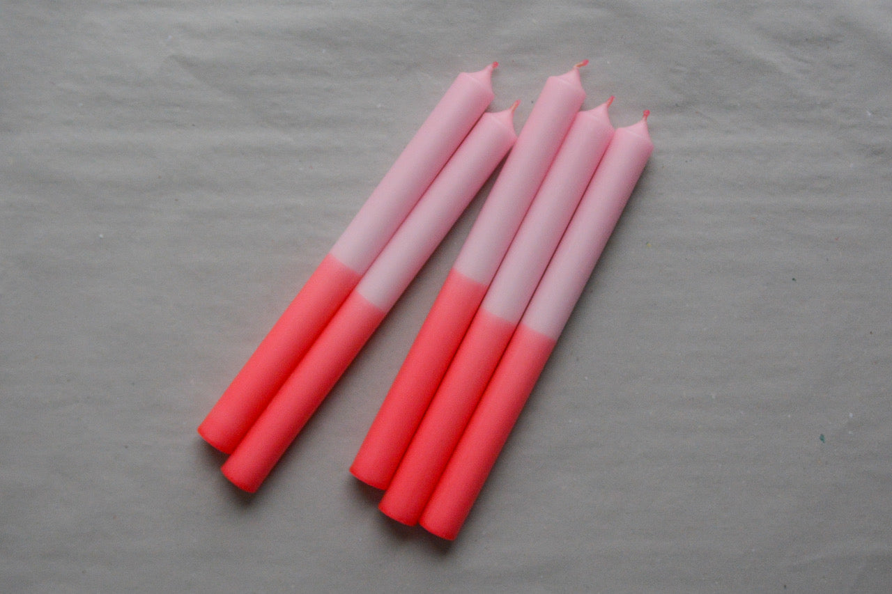 Stabkerze rot & rosa (No 1)
