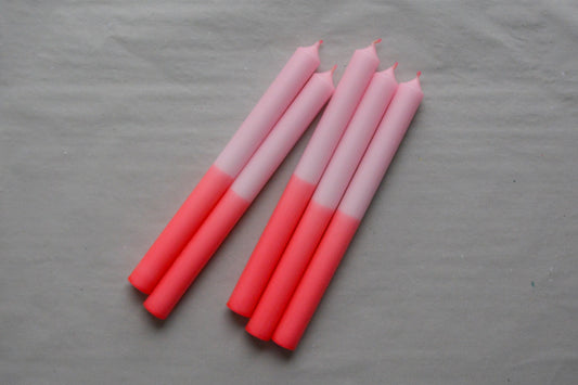 Stabkerze rot & rosa (No 1)