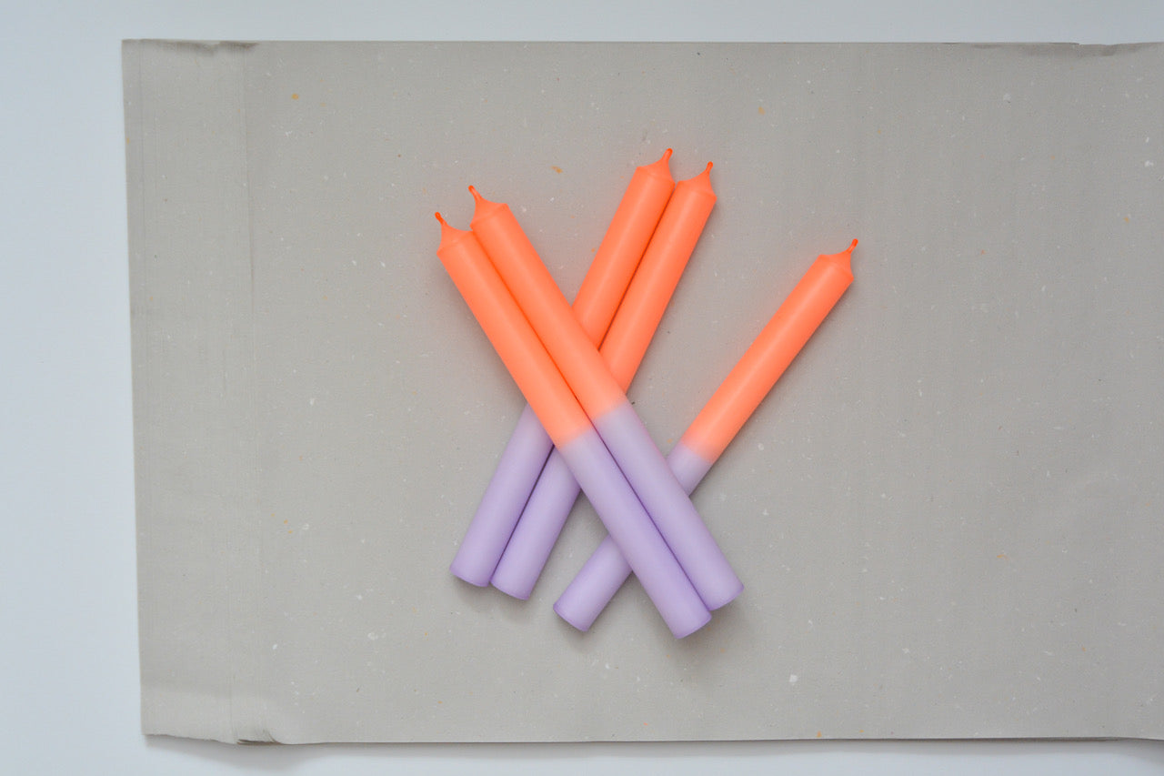 Stabkerze orange & lila (No 5)
