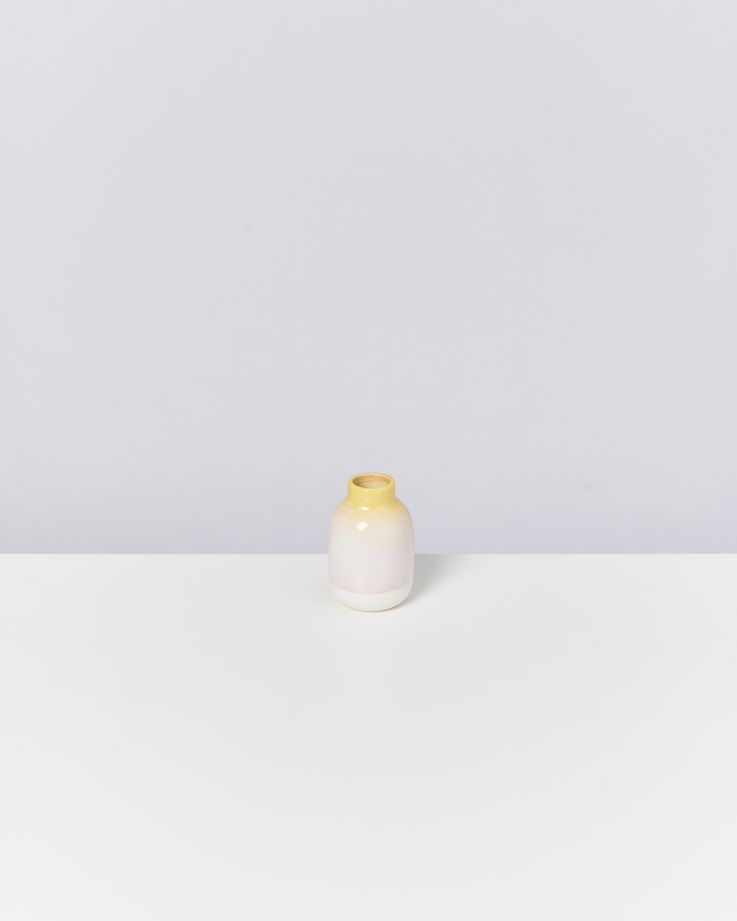 Vase Nuno S gelb rosa gesprenkelt