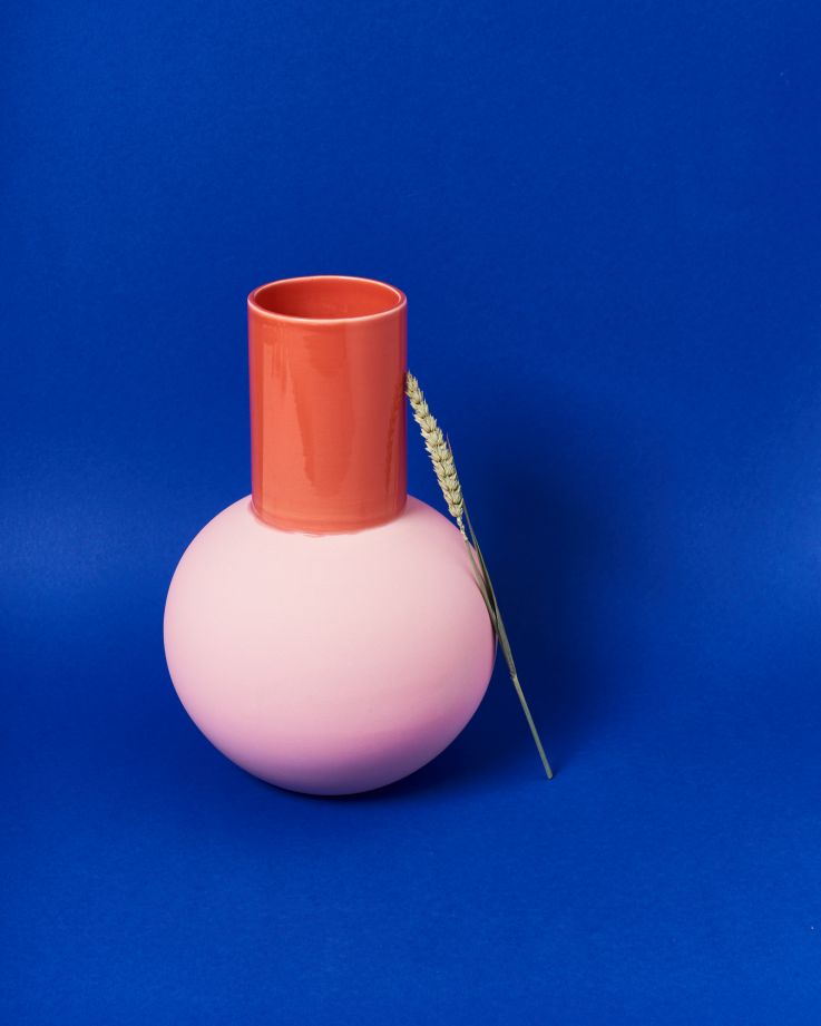 Vase Bola L rosé coral