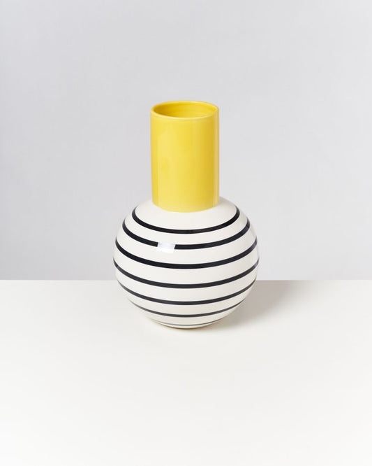 Vase Bola L gelb schwarz gestreift