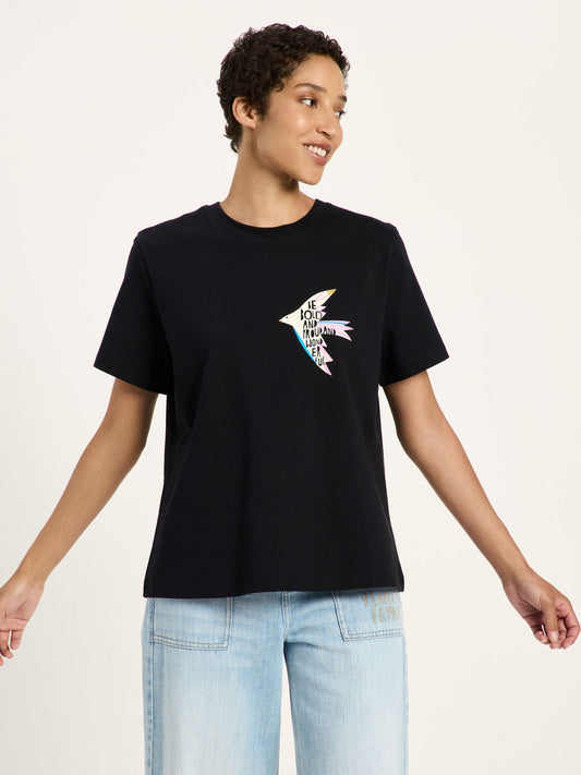 Statementshirt (GOTS) - Bird, black - {LANIUSxTCC}