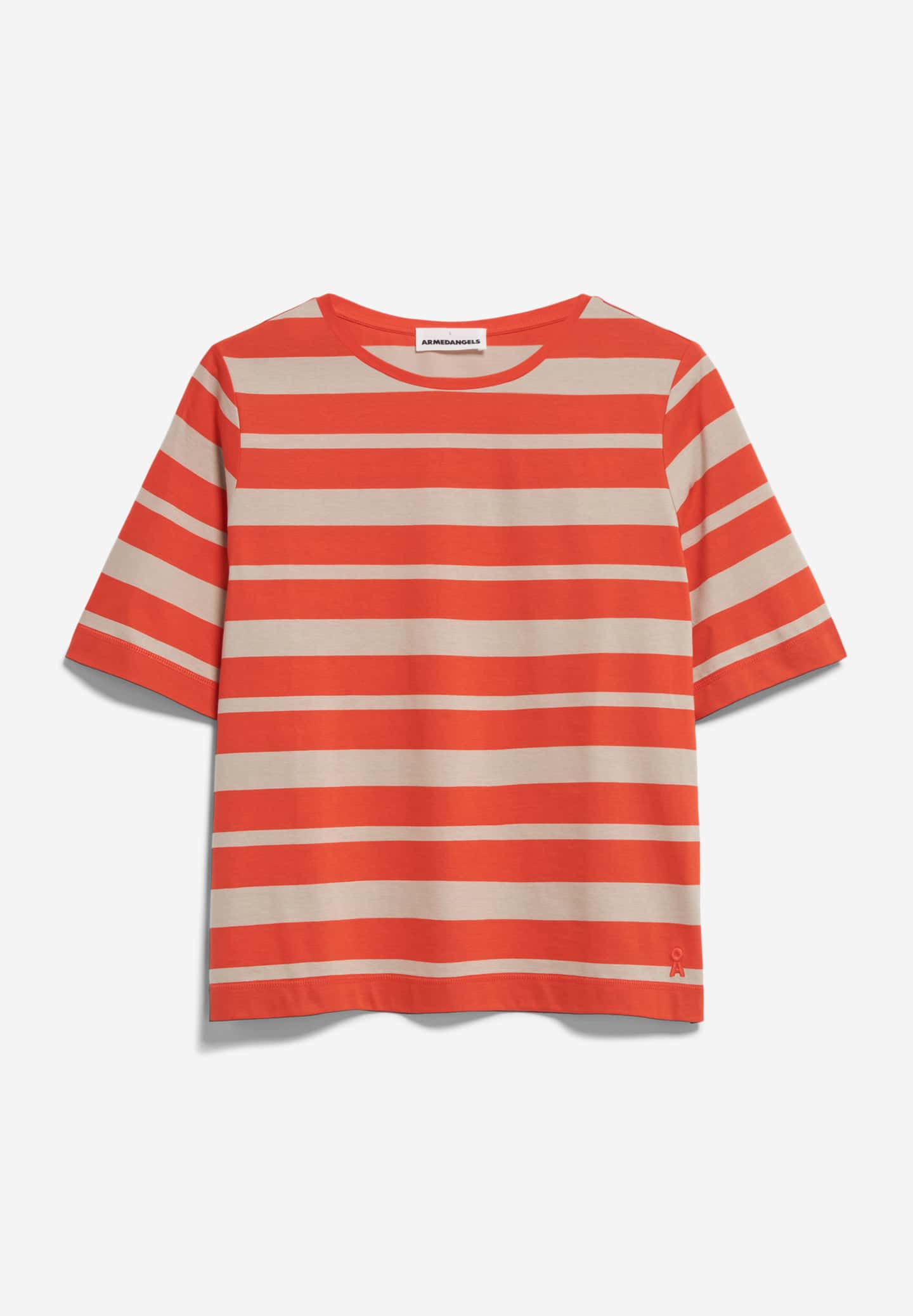 T-Shirt FINIAA BLOCK STRIPES - poppy red/sandstone