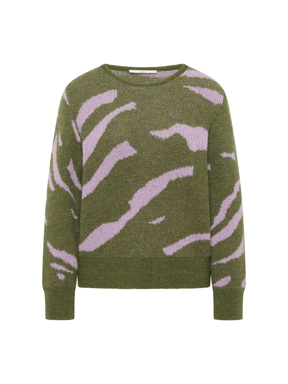 Pullover mit Jacquard aus Alpakawolle und Schurwolle - green/ violet