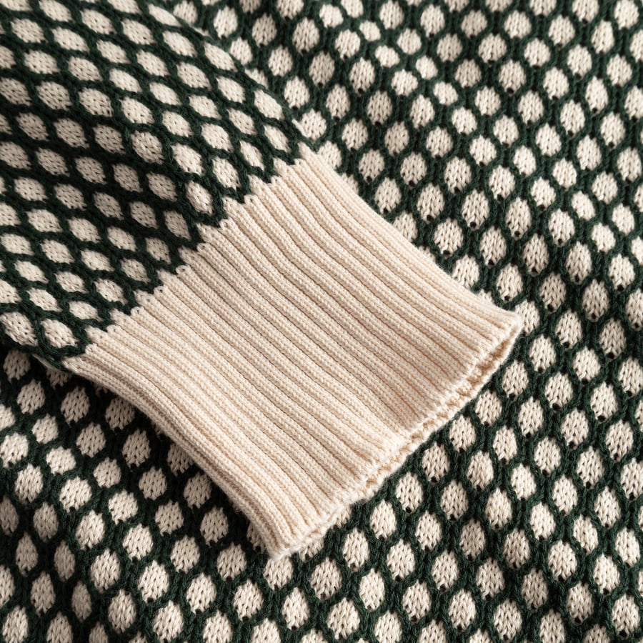 Cardigan Kanan Bubble Knit - Dark Green/Vanilla White Pine Grove