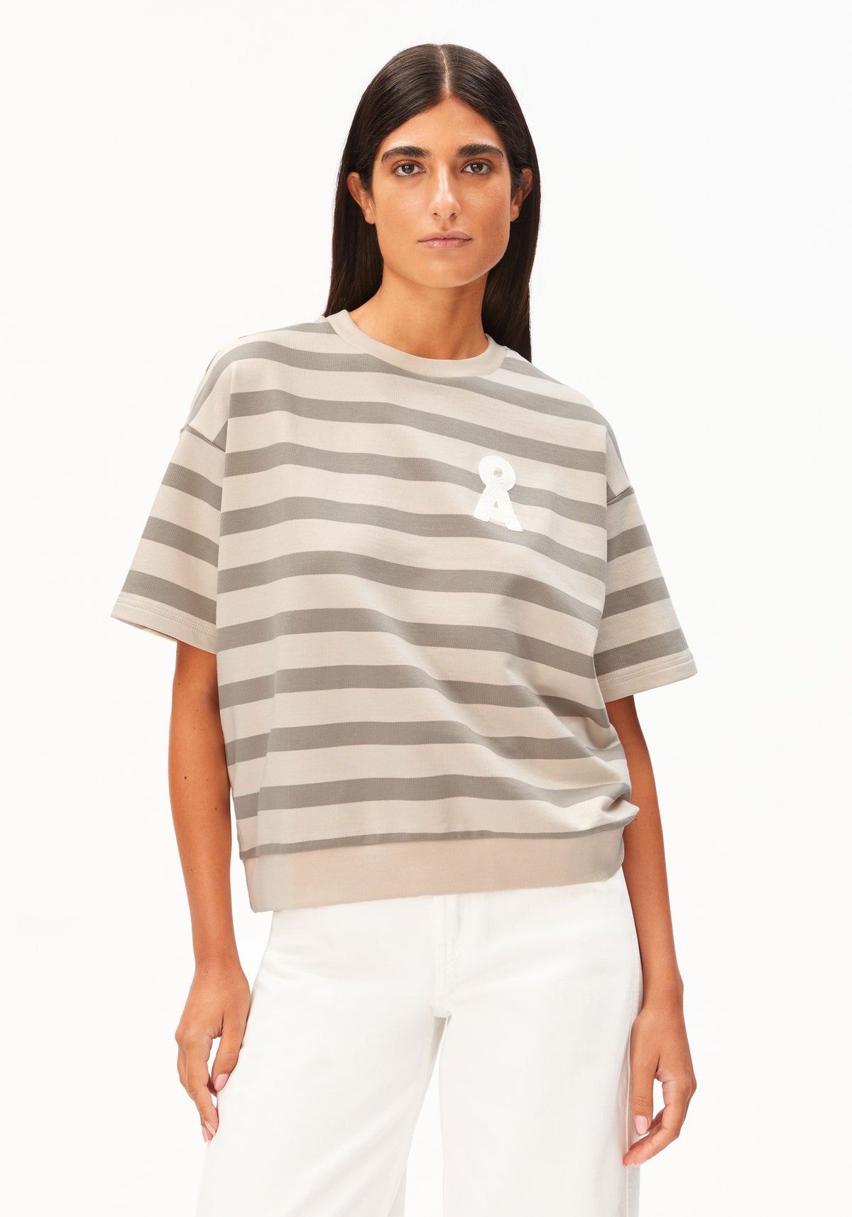 Sweatshirt BAMIKAA GESTREIFT - Undyed-Seal Grey