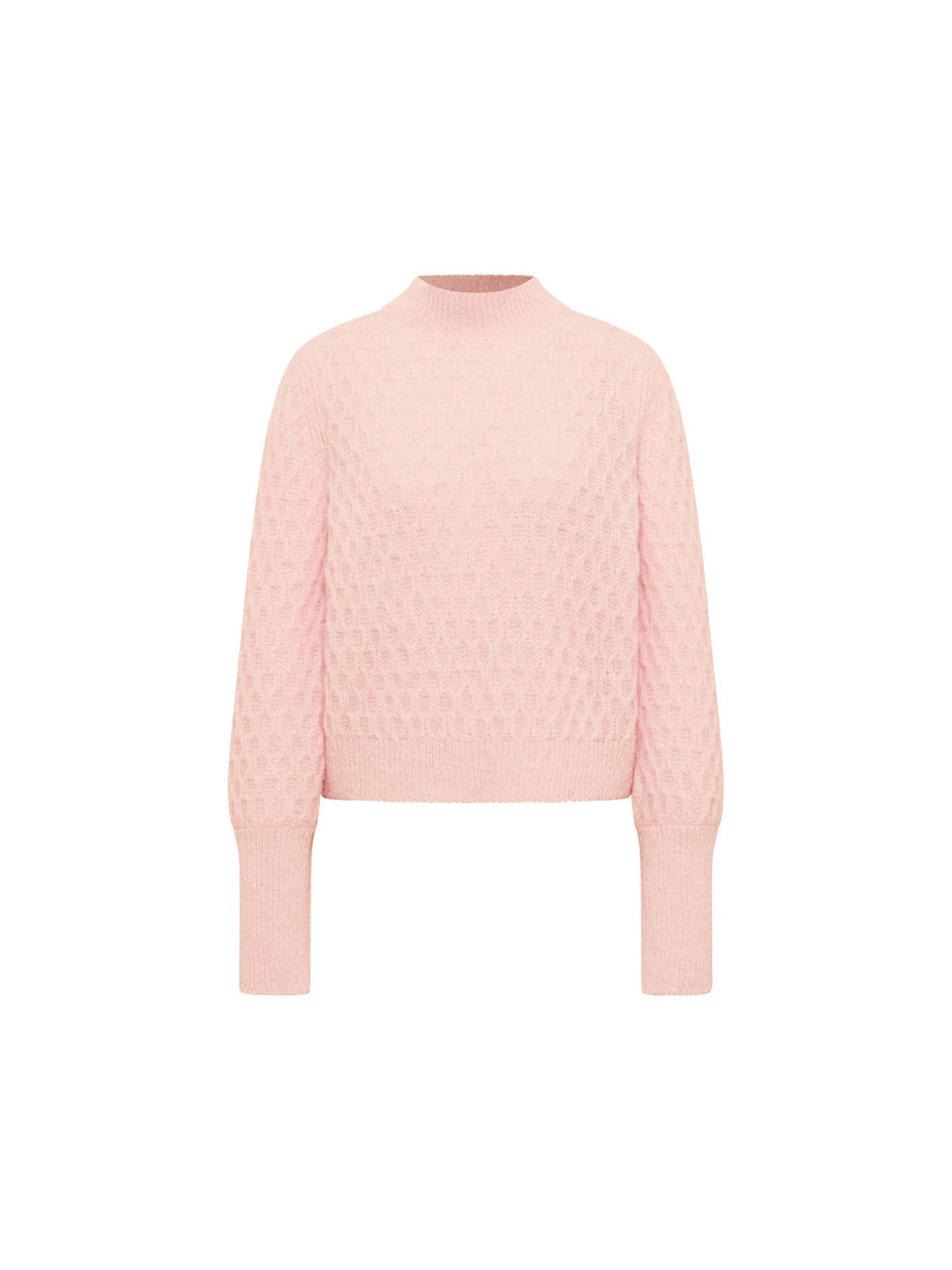 Pullover mit ZOPFSTRICK - aus Alpakawolle - rose