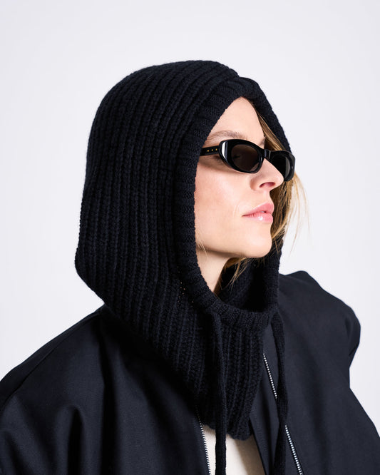 BALACLAVA WOOLY PIOGGIA (GOTS) - black