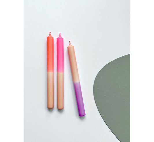 Stabkerze sand & lila/ pink/ orange (No 31)