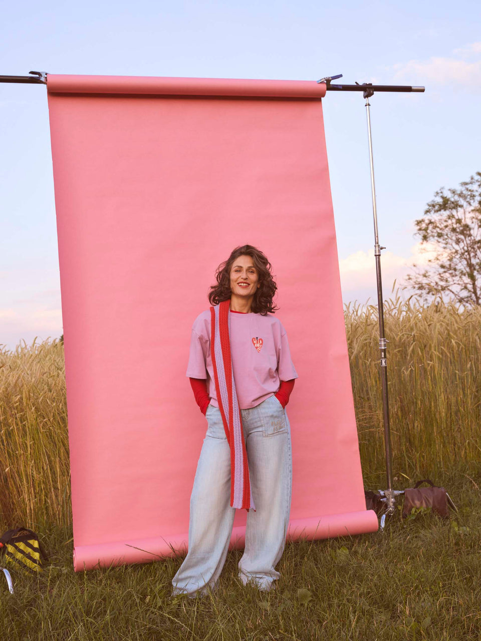 Oversized Statementshirt (GOTS) - Herzmotiv, berry - {LANIUSxTCC}