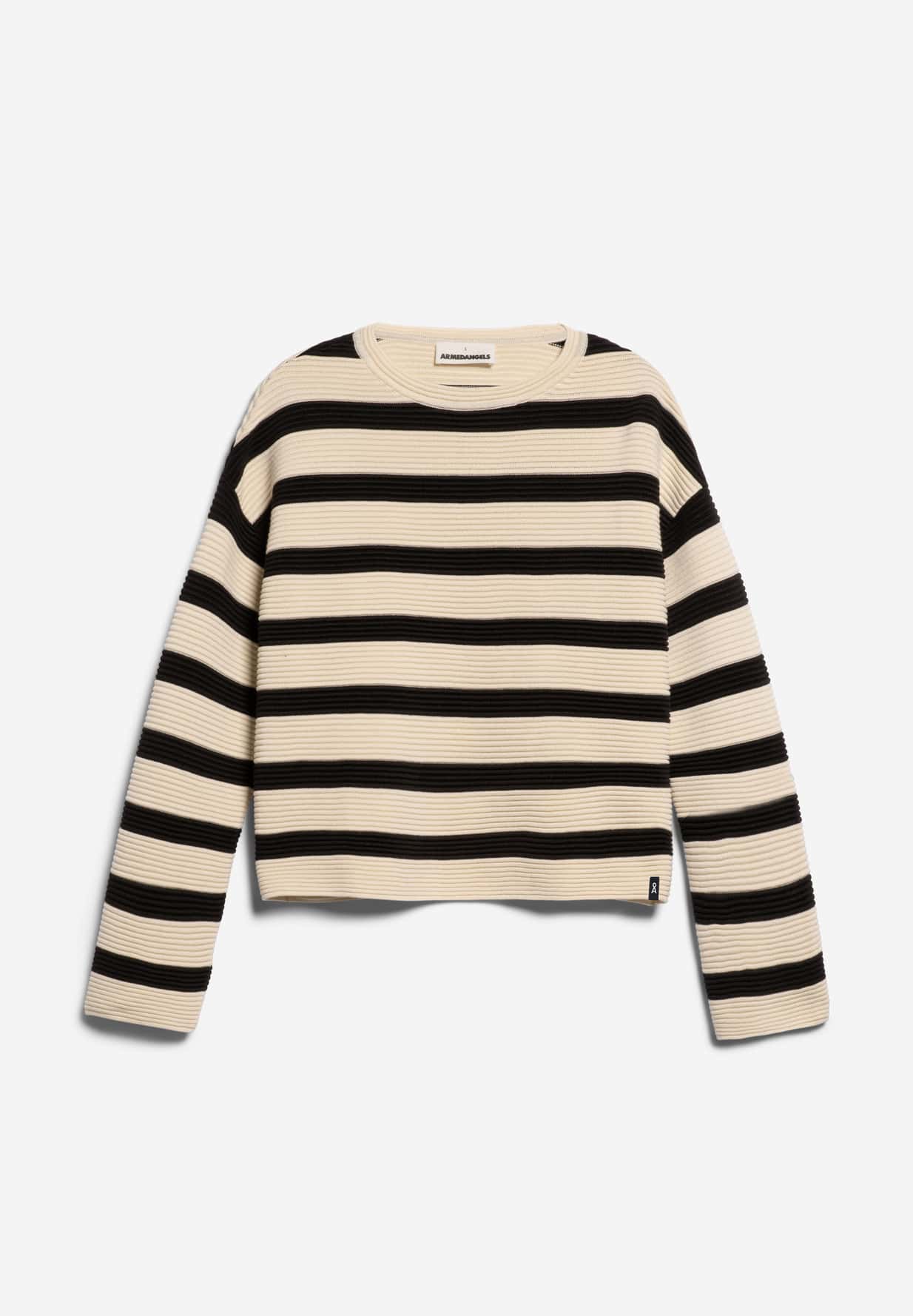 Pullover MERINAA STRIPED (oatmilk-black)