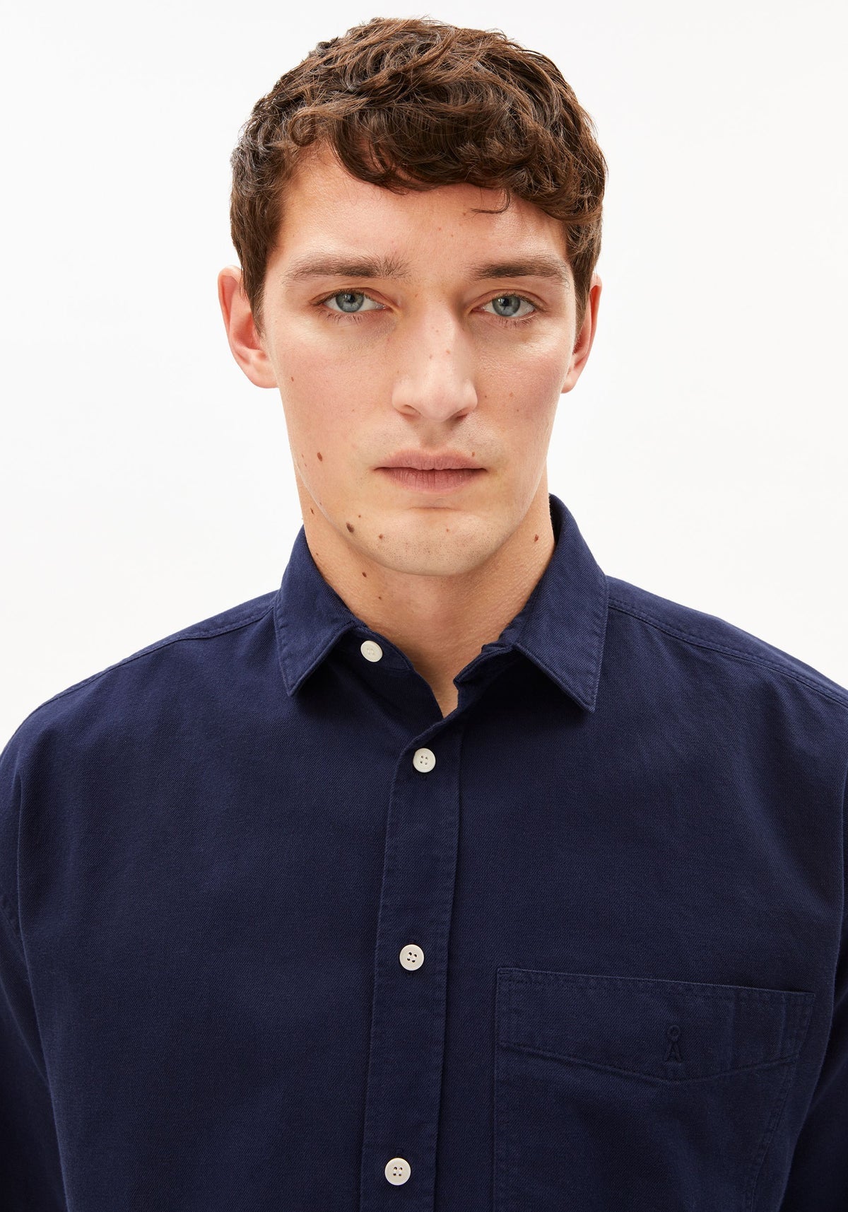 Shortsleeve Shirt COTTON LINO - tinted navy