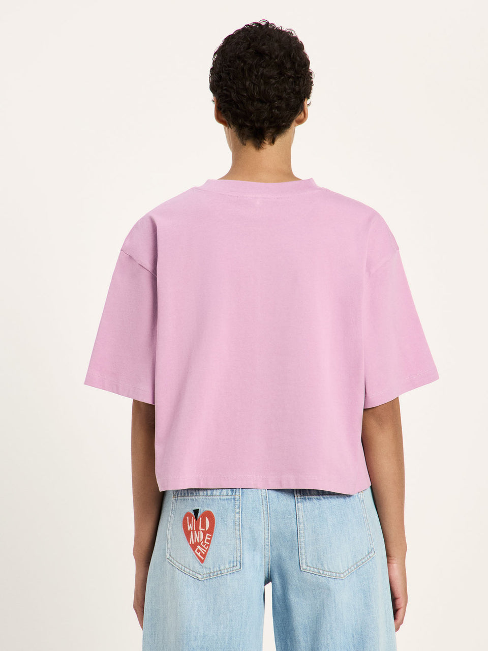 Oversized Statementshirt (GOTS) - Herzmotiv, berry - {LANIUSxTCC}