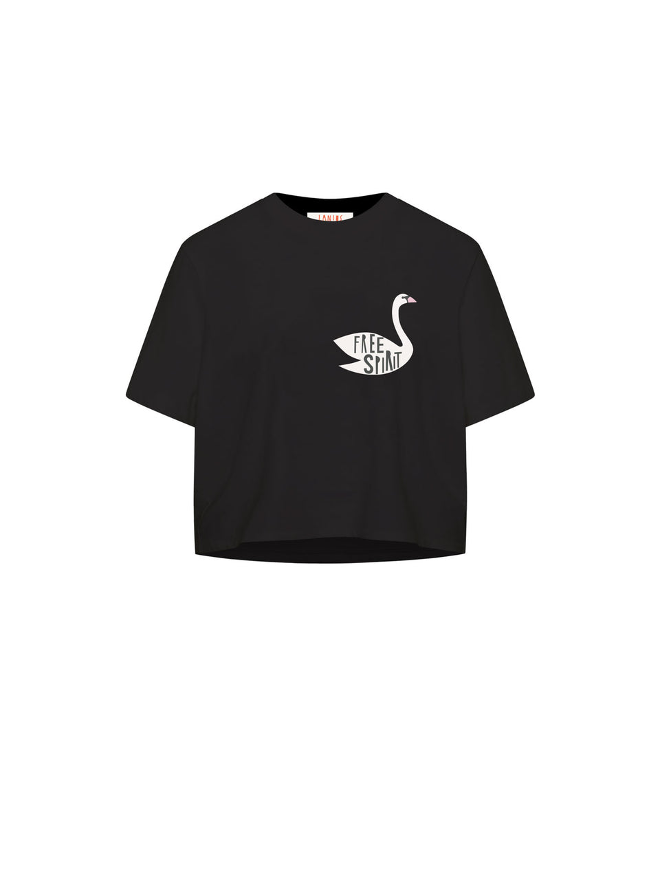 Oversized Statementshirt (GOTS) - Schwan, free spirit, black - {LANIUSxTCC}