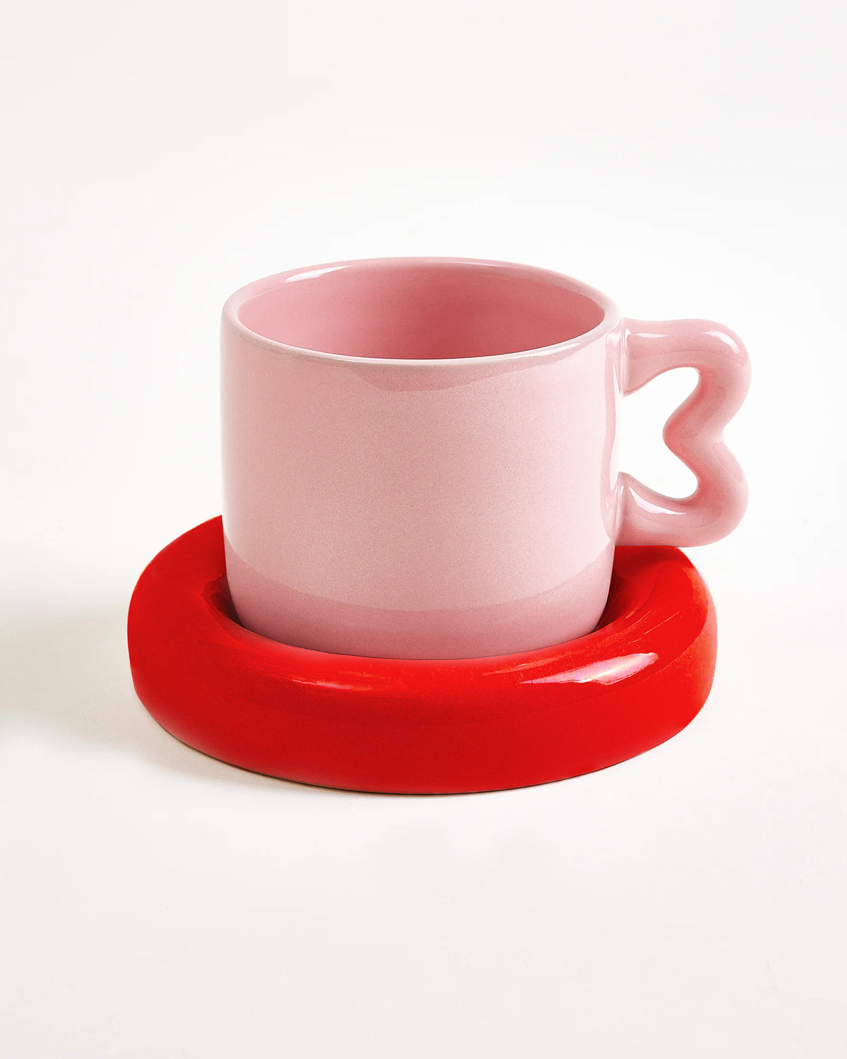 Tasse und Untertasse Set Seia Herz - diverse Farben