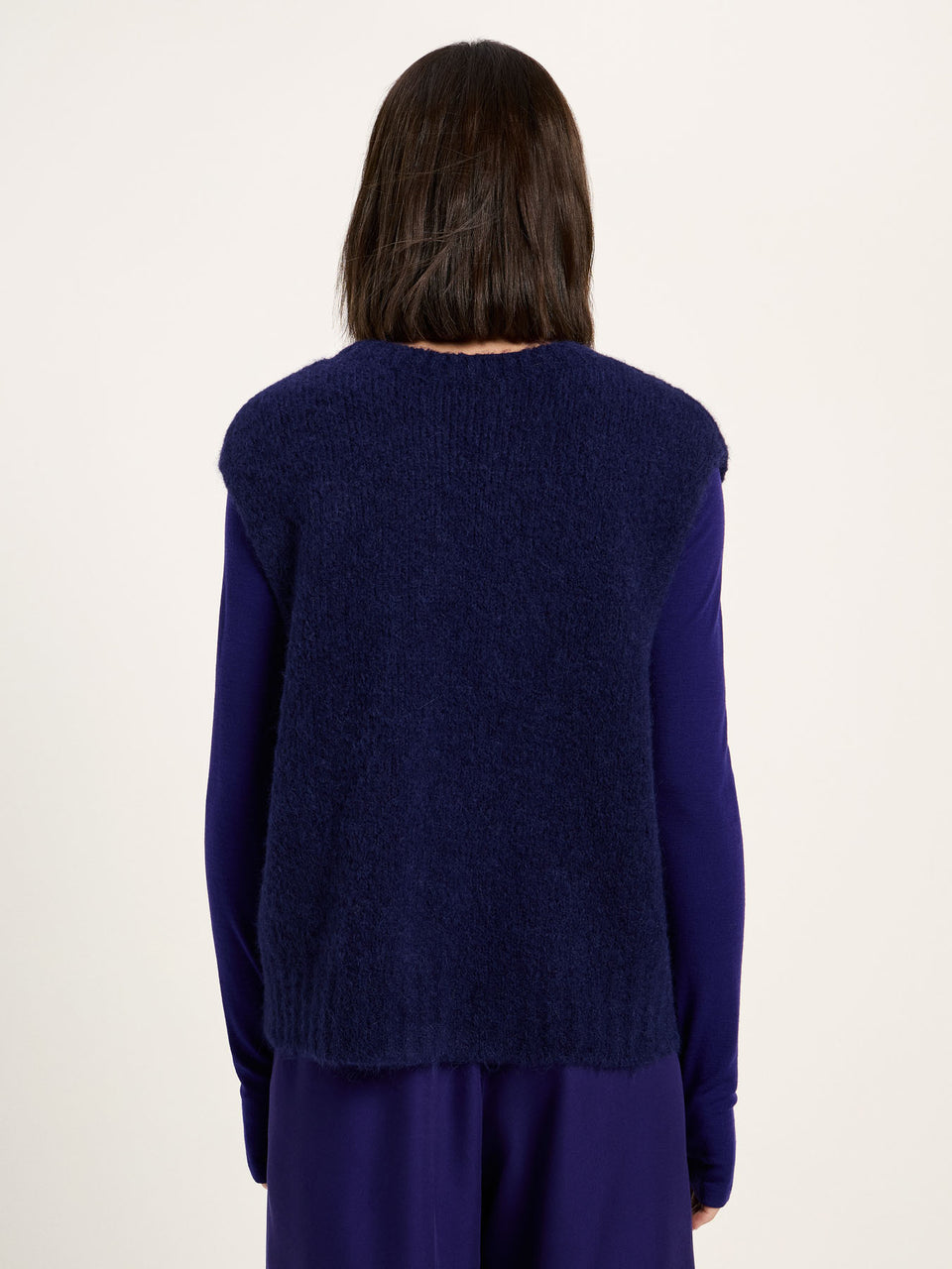 Pullunder aus Alpakawolle und Schurwolle - violet