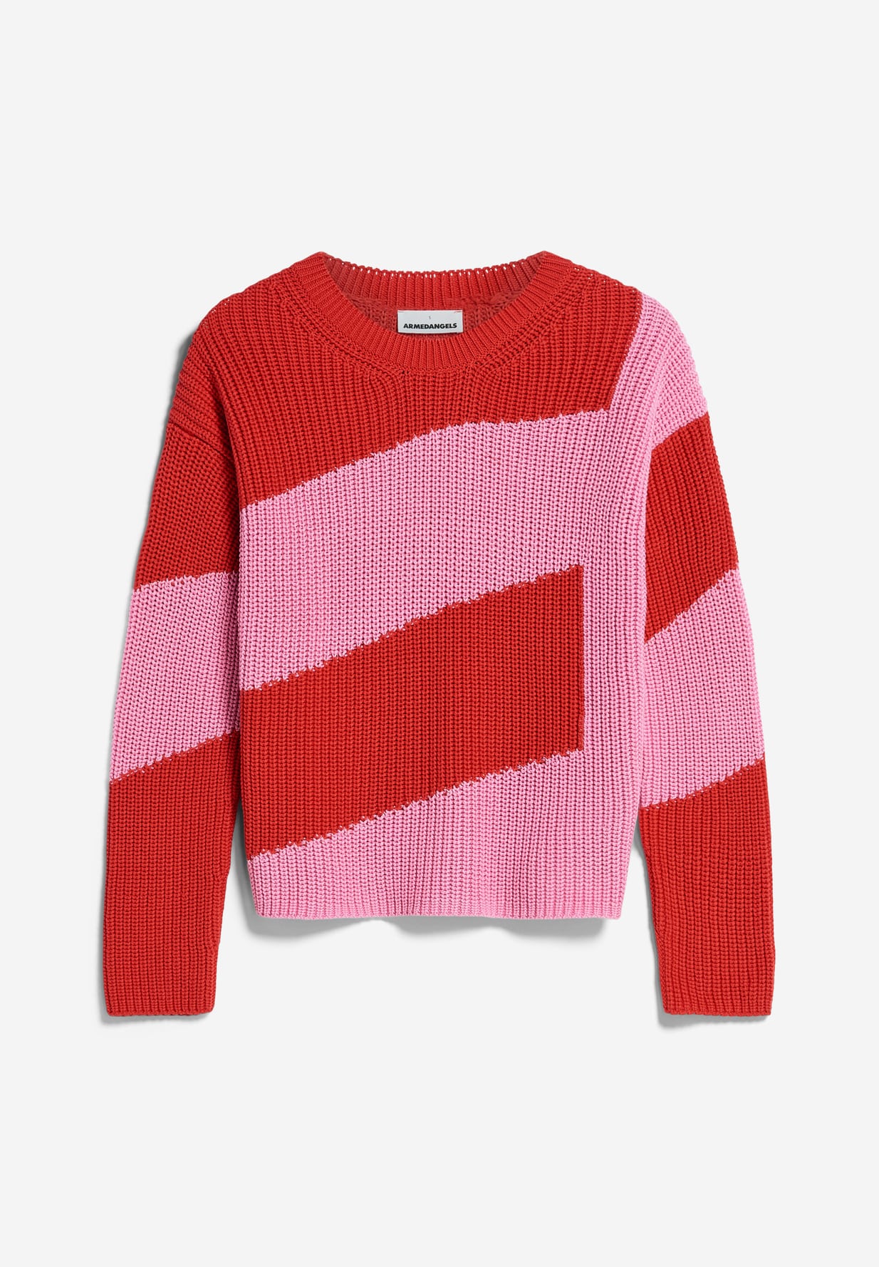 Pullover NURIAAS BLOCKSTRIPES - red alert-pink me up more
