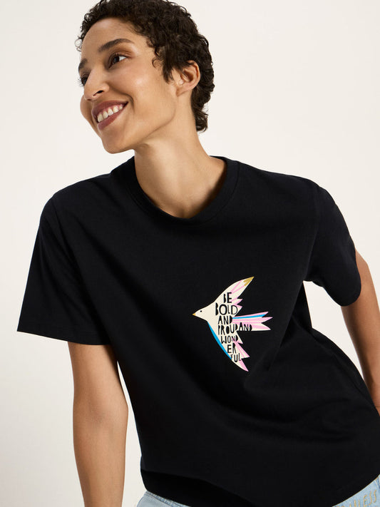 Statementshirt (GOTS) - Bird, black - {LANIUSxTCC}
