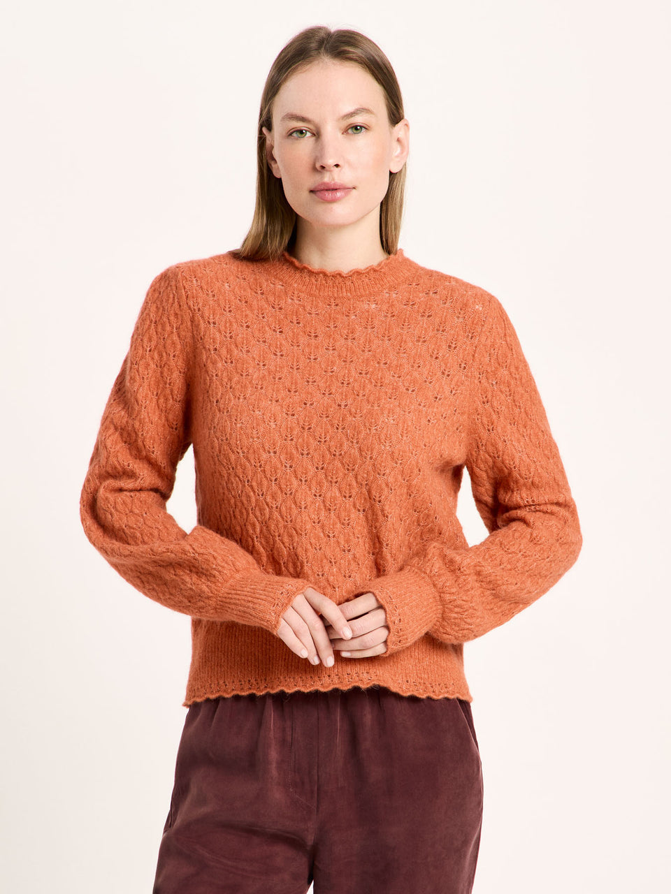 Ajour Pullover aus Alpakawolle und Schurwolle - verschiedene Farben