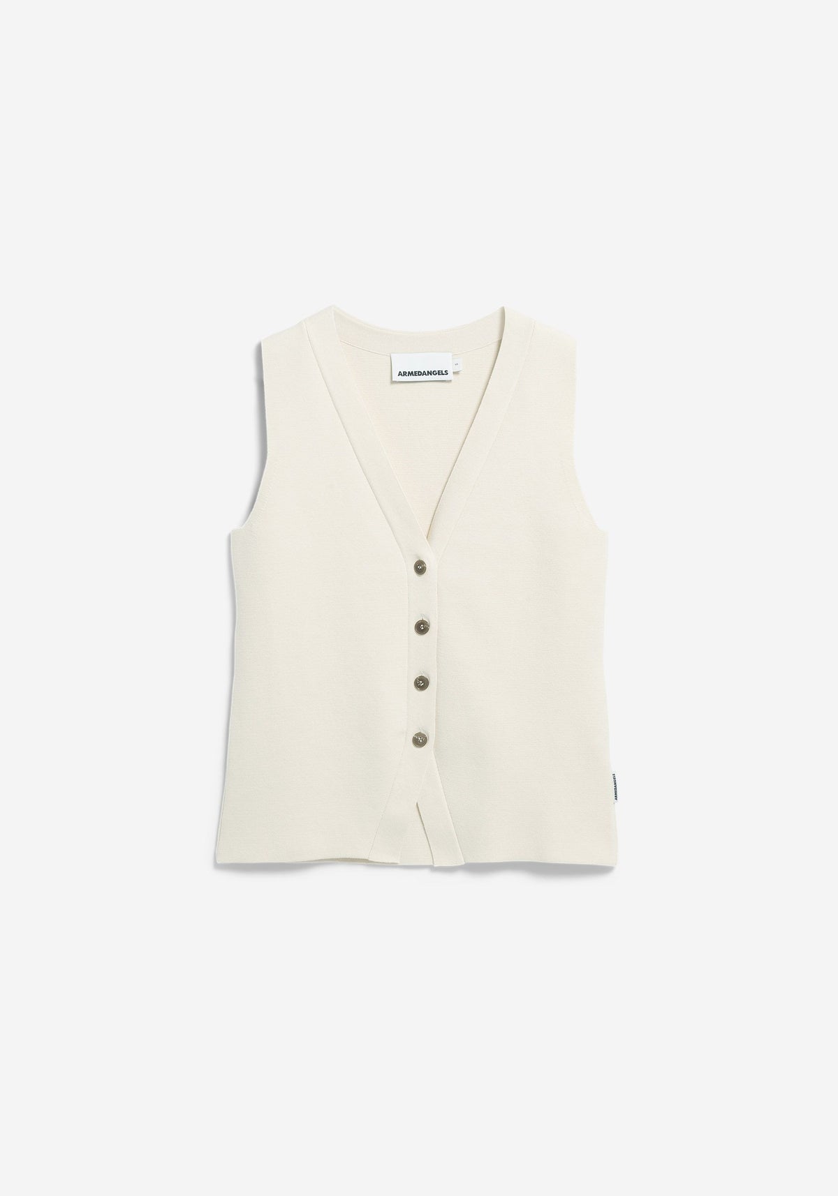 COMPACT BUTTONED KNIT VEST - oatmilk