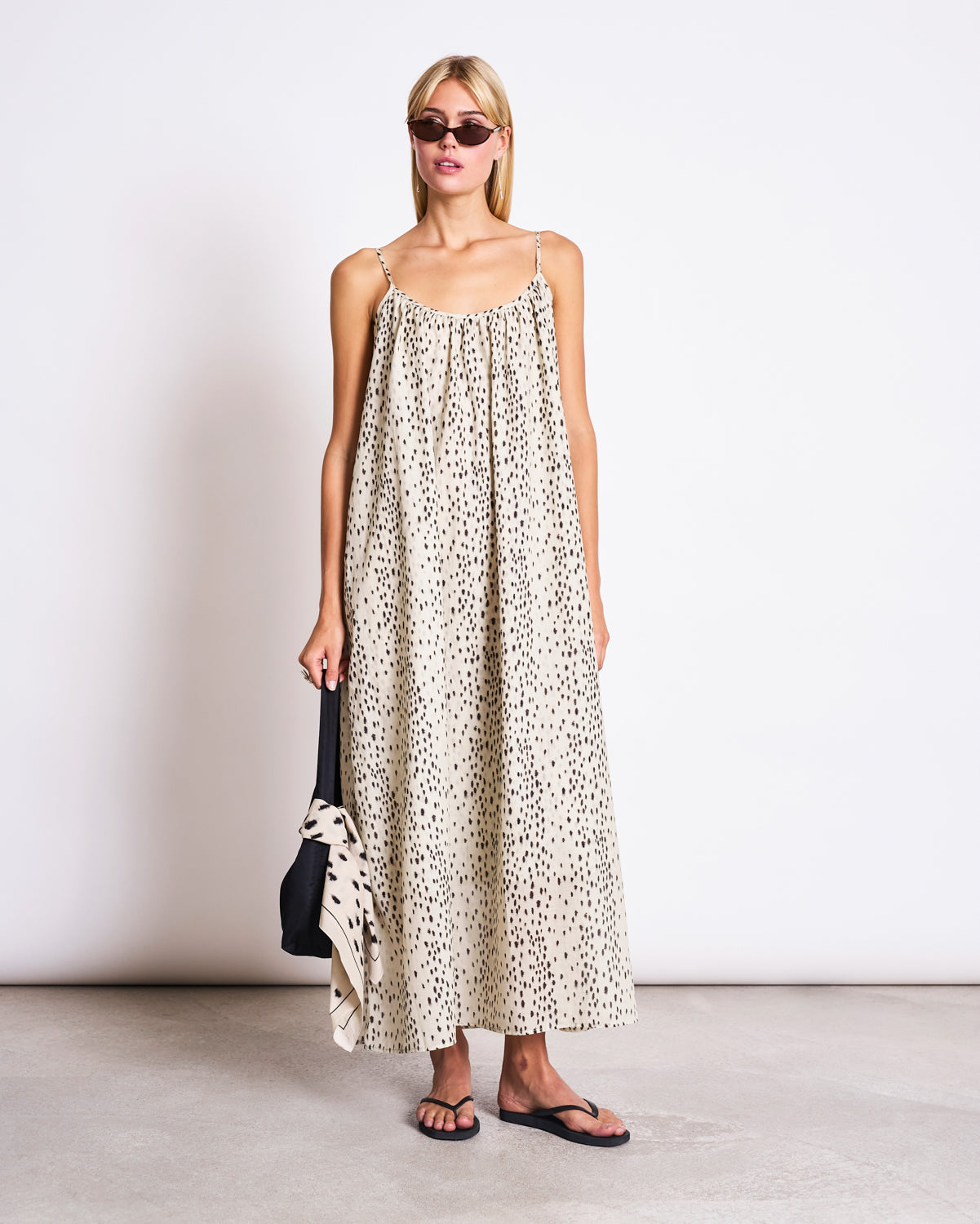 SPAGHETTI MAXI DRESS TOVA - Dalmatian dots